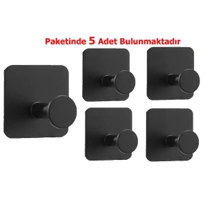 ARDİNİ KENDİNDEN YAPIŞKANLI ASKILIK MAT SİYAH 07  PAKETTE 5 ADET