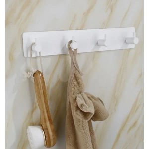 ASKILIK YAPIŞKANLI DİKDÖRTGEN ÇUBUKLU 4 KANCALI BEYAZ