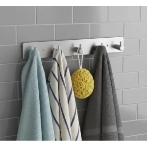 ASKILIK YAPIŞKANLI DİKDÖRTGEN ÇUBUKLU 5 KANCALI KROM