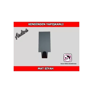 ASKILIK YAPIŞKANLI DİKDÖRTGEN MAT SİYAH PAKETTE 4 ADET