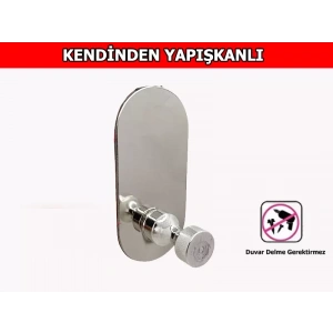 ASKILIK YAPIŞKANLI İNCE BELLİ OVAL TEKLİ KROM PAKETTE 4 ADET