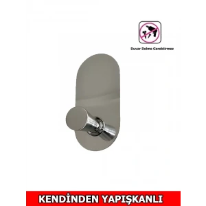 ASKILIK YAPIŞKANLI KONİK OVAL TEKLİ KROM PAKETTE 4 ADET