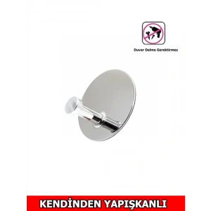 GLARE MANTAR KENDİNDEN YAPIŞKANLI ASKILIK TEKLİ YUVARLAK KROM 4 LÜ PAKET