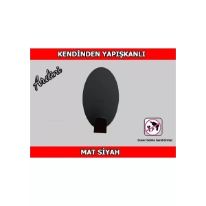 ASKILIK YAPIŞKANLI OVAL MAT SİYAH PAKETTE 4 ADET
