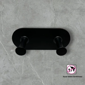 ASKILIK YAPIŞKANLI THİNCAL OVAL İKİLİ MAT SİYAH PAKETTE 2 ADET