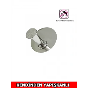 ASKILIK YAPIŞKANLI THİNCAL YUVARLAK TEKLİ KROM RENGİ PAKETTE 4 ADET