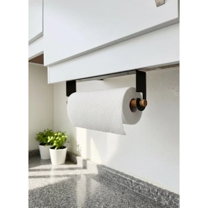 KAĞIT HAVLULUK YAPIŞKANLI VE VİDALI ŞERİT, KANCALI AĞAÇ ÇUBUKLU MODEL MAT SİYAH RENGİ