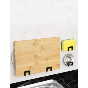 KENDİNDEN YAPIŞKANLI SÜNGER TUTUCU MAT SİYAH 2 Lİ PAKET