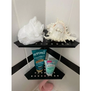 KİTARO KENDİNDEN YAPIŞKANLI KÖŞE ŞAMPUANLIK SETSİZ MAT SİYAH İKİ KATLI