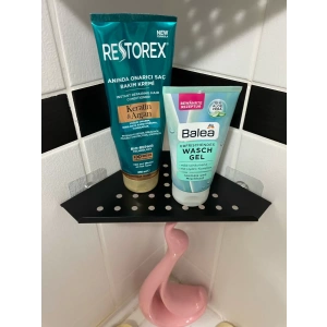 KİTARO KENDİNDEN YAPIŞKANLI KÖŞE ŞAMPUANLIK SETSİZ MAT SİYAH TEK KATLI