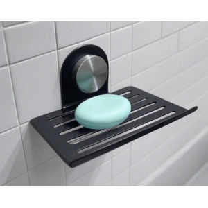 KİTARO KENDİNDEN YAPIŞKANLI VE VİDALI   SABUNLUK SİLİNDİRLİ MAT SİYAH