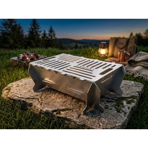 LAZER TAMAMI PASLANMAZ ÇELİK MANGAL PORTATİF PRATİK KATLANABİLİR 41X25 CM