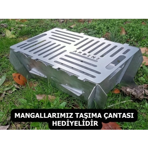 MANGAL KATLANIR PRATİK PORTATİF TAMAMI SİYAH SAC 41 X 25 CM ÇANTA HEDİYELİ