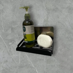 SABUNLUK YAPIŞKANLI VE VİDALI SEPET MODEL MAT SİYAH