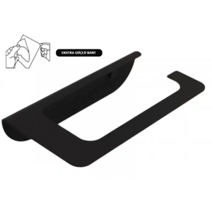 TUVALET KAĞITLIĞI YAPIŞKANLI VE VİDALI OVAL MAT SİYAH