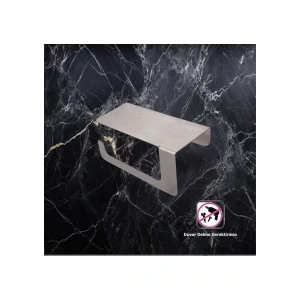 TUVALET KAĞITLIĞI YAPIŞKANLI VE VİDALI TELEFON RAFLI KROM