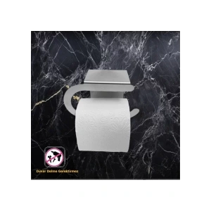 TUVALET KAĞITLIĞI YAPIŞKANLI VE VİDALI TELEFON RAFLI OVAL KROM