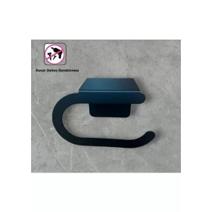 TUVALET KAĞITLIĞI YAPIŞKANLI VE VİDALI TELEFON RAFLI OVAL MAT SİYAH