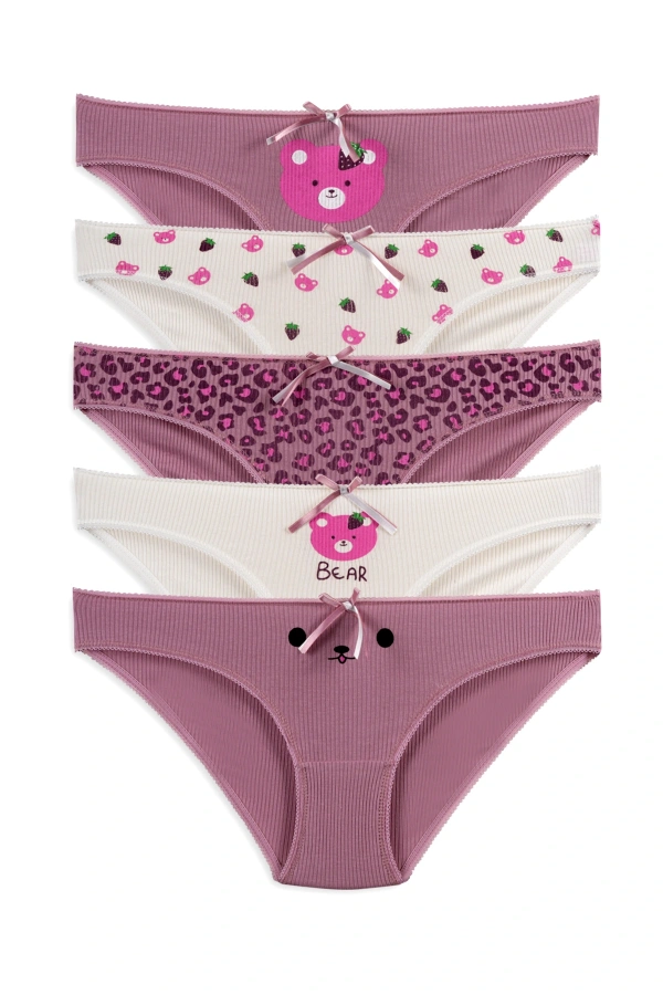 Kadın Külot 5'li Rose Bear