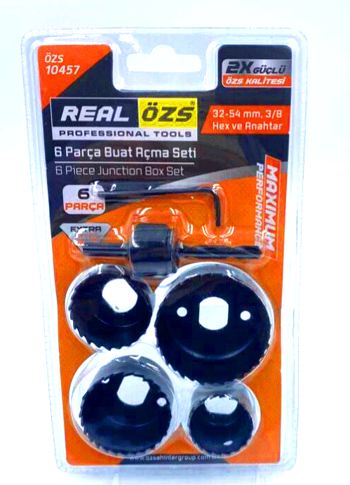 6 PARÇA  BUAT AÇMA PANÇ SETİ 38-54MM- 3/8 HEX - ANAHTAR (5468)
