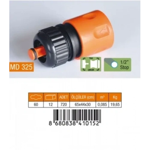 1/2 HORTUM BAĞLANTI ADAPTÖRÜ STOPLU (5468)