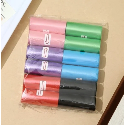 12 li Köpek Dışkı Poşet Düz Renkli Set (5468)
