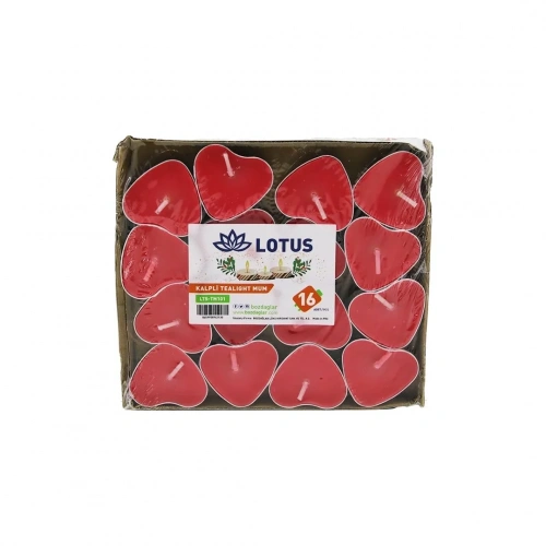 16PCS   KALPLİ - KIRMIZI  TEA LİGHT MUM (5468)