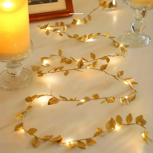 3 Metre Yaldızlı Gold LED Işık – Dekoratif Ortam ve Yılbaşı Aydınlatması