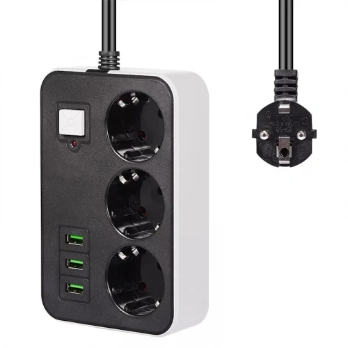 3 USB’li 3’lü 1.8 m Akım Korumalı Priz (5468)