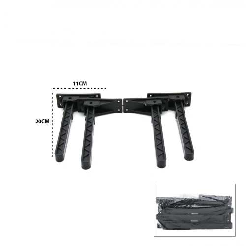 4 ADET SİYAH SOFRA AYAK KOMPLE PLASTİK 20CM AÇ KAPA (5468)
