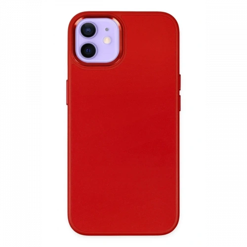 Apple iPhone 12 Kılıf Asya Deri Silikon - Kırmızı