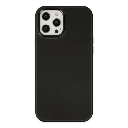 Apple iPhone 12 Pro Max Kılıf Asya Deri Silikon - Siyah