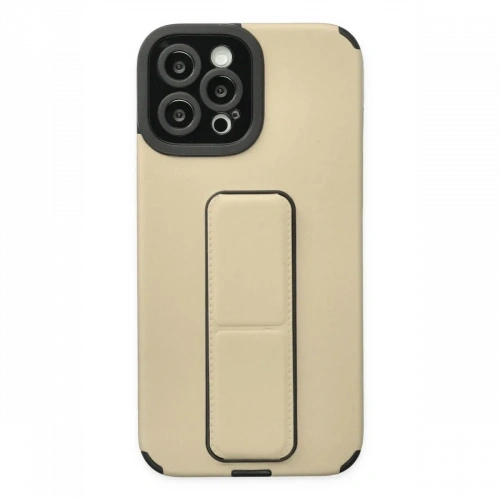 Apple iPhone 12 Pro Max Kılıf Mega Standlı Silikon - Gold