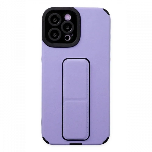 Apple iPhone 12 Pro Max Kılıf Mega Standlı Silikon - Lila