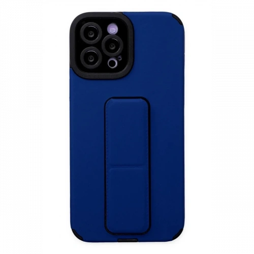 Apple iPhone 12 Pro Max Kılıf Mega Standlı Silikon - Mavi