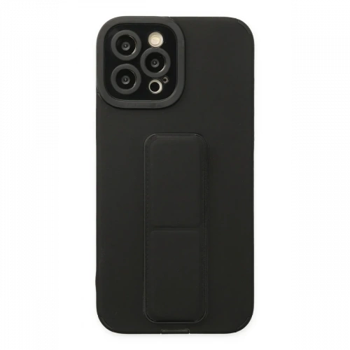 Apple iPhone 12 Pro Max Kılıf Mega Standlı Silikon - Siyah