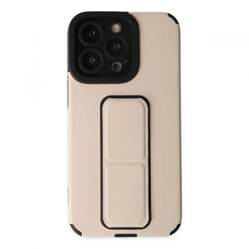 Apple iPhone 13 Pro Max Kılıf Mega Standlı Silikon - Gold