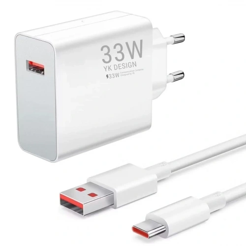BiiShe® 33W Hızlı Şarj Adaptörü – Type-C Kablolu, USB Çıkışlı, Akıllı Şarj Destekli Duvar Tipi Şarj Cihazı