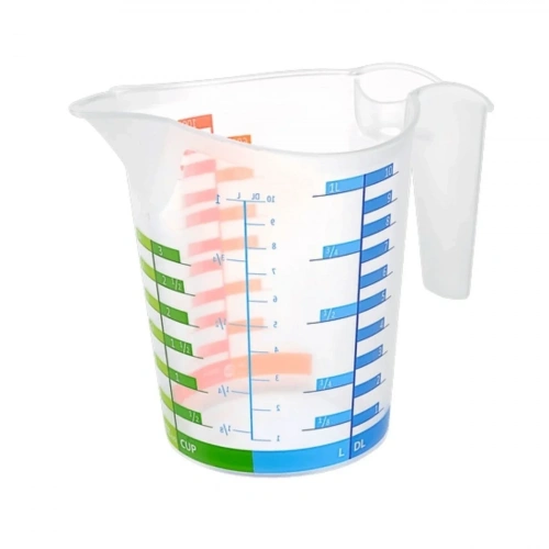 BiiShe® 500 ml Renkli Dereceli Sert Plastik Mutfak Ölçü Kabı