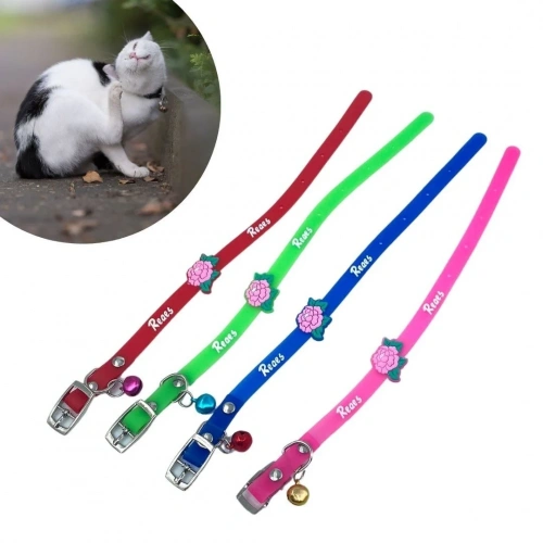 BiiShe® Çıngıraklı Zilli Sevimli Renkli Slikon Kedi Köpek Boyun Tasması