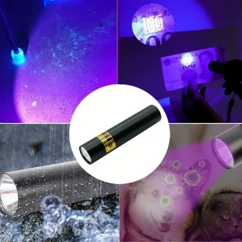 BiiShe® Mini Cep Boy USB İle Şarj Olan Oje Kurutucu Sahte Para Kontol LED UV Mor Işık El Feneri