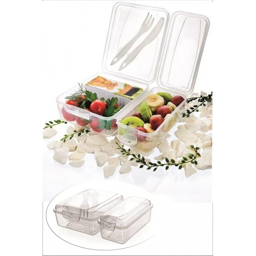 BiiShe® Takeaway Ergonomik Asorti Çatal Bıçaklı Pratik Yoğurt Saklama Kabı