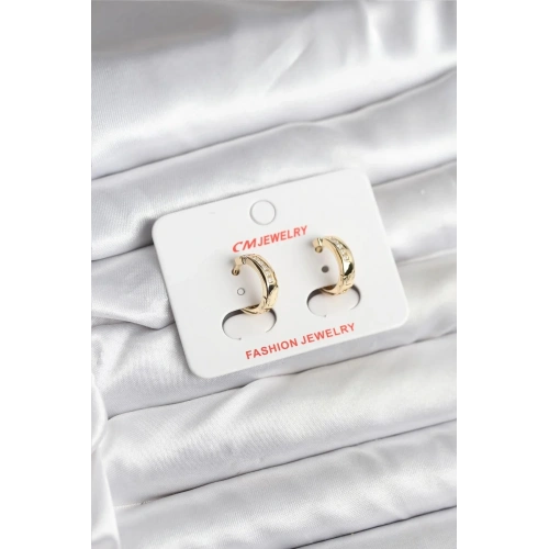 Mey İthalat® 14K Gold Renk Kaplama CM Kadın Küpe