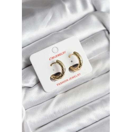 Mey İthalat® 14K Gold Renk Kaplama CM Kadın Küpe