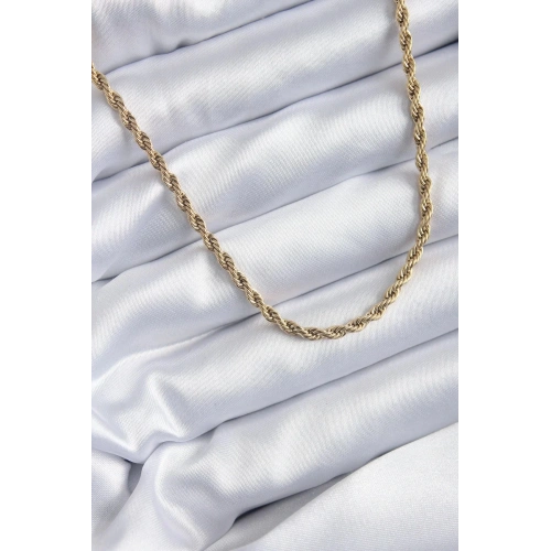 Mey İthalat® 316L Çelik Gold Renk 60 cm Burgu Model Kadın Kolye