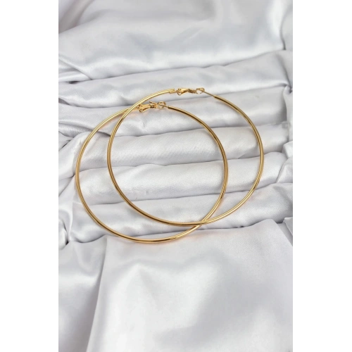 Mey İthalat® 316L Çelik Gold Renk 75 mm Halka Küpe
