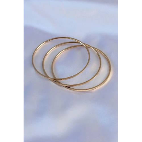 Mey İthalat® 316L Çelik Gold Renk Ajda Model Kadın 65 mm Bilezik
