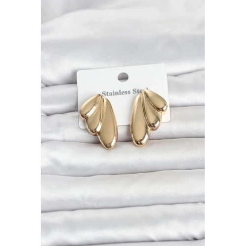 Mey İthalat® 316L Çelik Gold Renk Vintage Kadın Küpe
