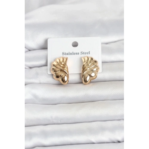 Mey İthalat® 316L Çelik Gold Renk Vintage Model Kadın Küpe