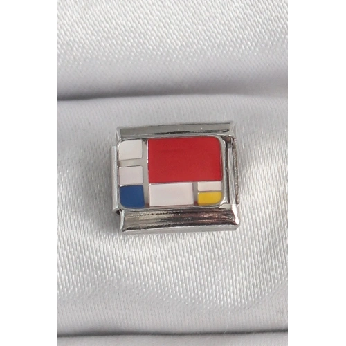 Mey İthalat® 316L Çelik Gümüş Renk Karışık Renk Portre Model Nomination Charm